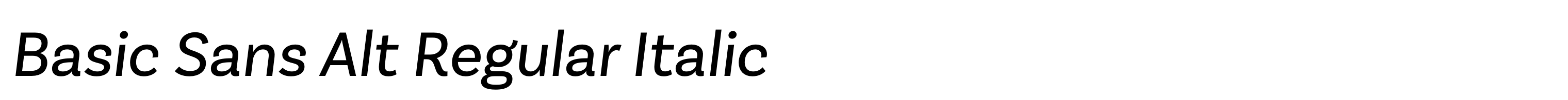 Basic Sans Alt Regular Italic